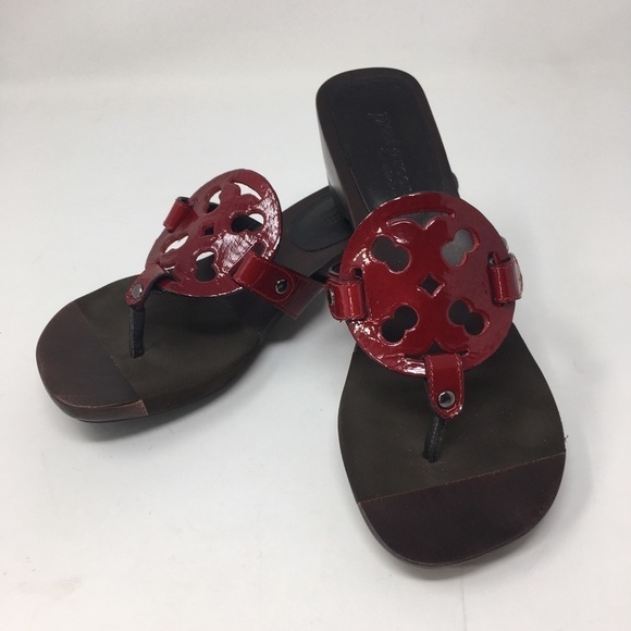 Paul Green Sandals Red Patent Leather Flip Flop Size 6 - Picture 6 of 12